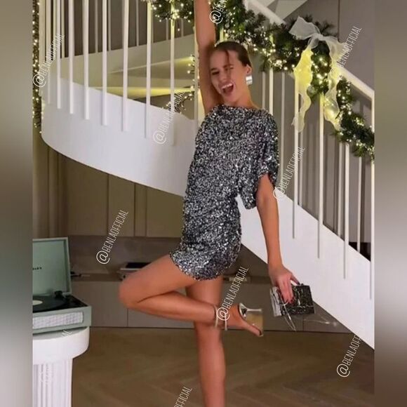 NWT ZARA MINI DRESS WITH SEQUINS - Picture 3 of 15